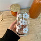 Flower Print Glass Can - Iced Coffee Glass