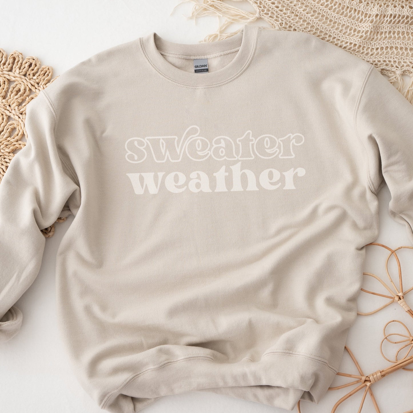 Sweater Weather Crewneck - Screen Printed Sweater- Unisex Neural sweatshirt -