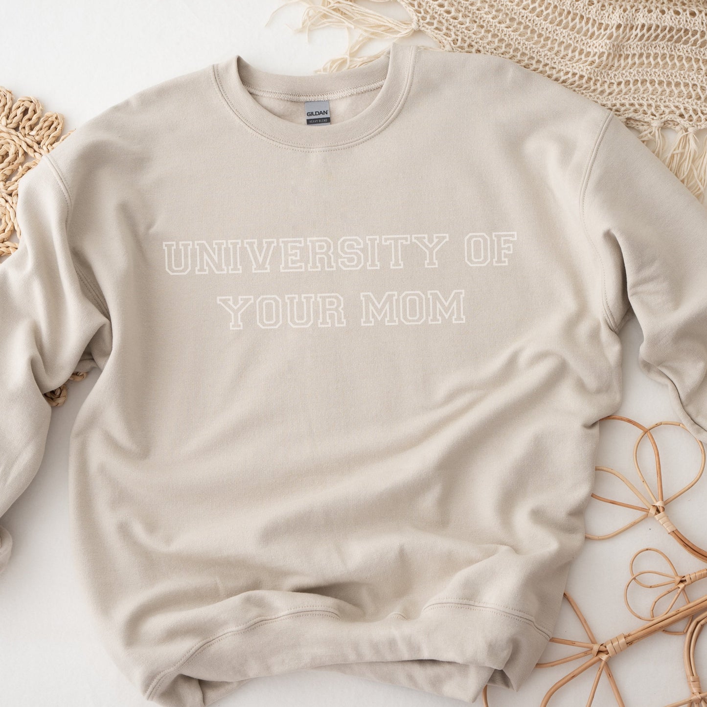 University of Your Mom Crewneck - Screen Printed Sweater- Unisex Neural sweatshirt -