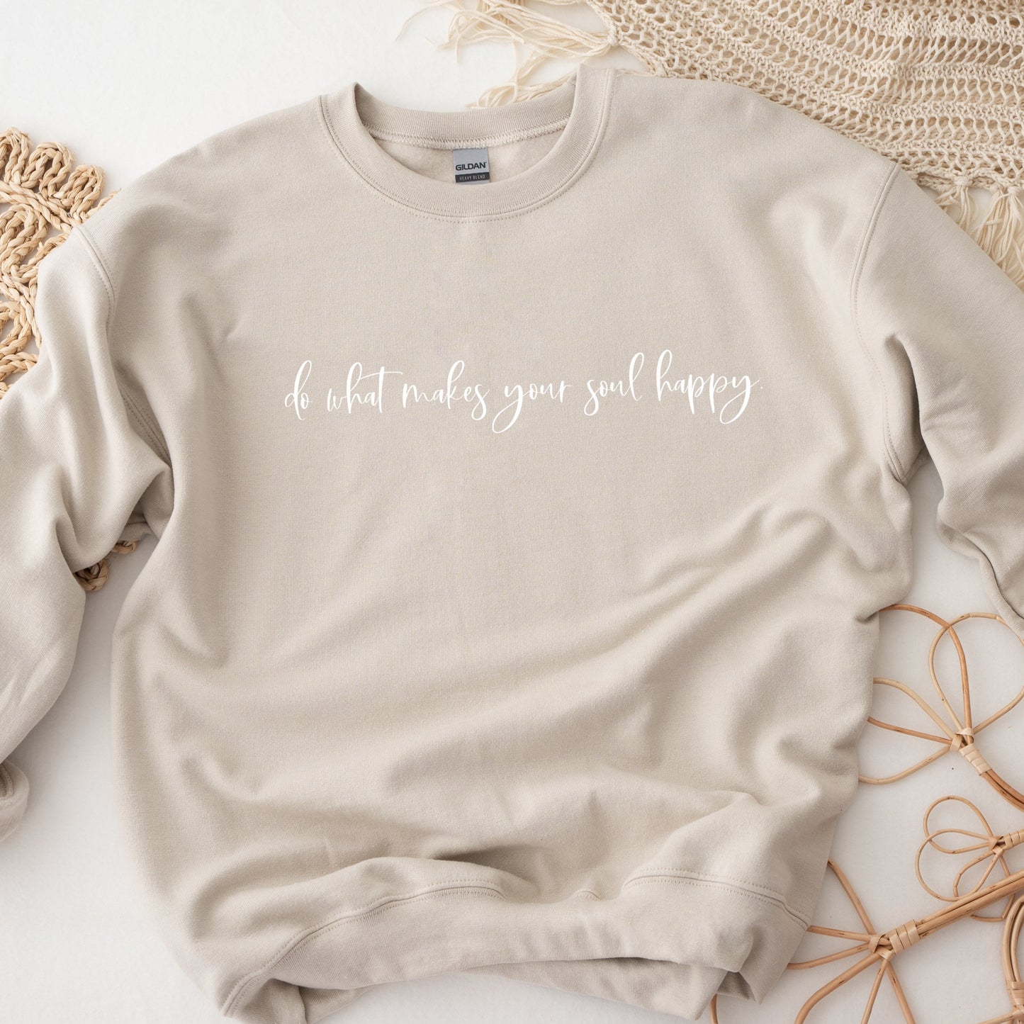 Do What Makes Your Soul Happy Crewneck - Screen Printed Sweater- Unisex Neural sweatshirt -