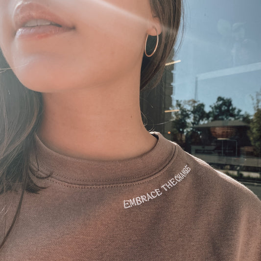 Embrace the Change Butterfly Embroidered Crewneck - Unisex