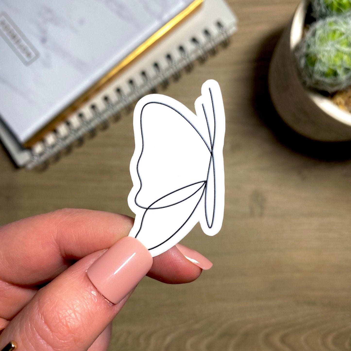 Minimal Butterfly sticker | weatherproof die-cut stickers |  2x2”