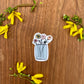 Minimal flower vase sticker | weatherproof die-cut stickers |  1x2”