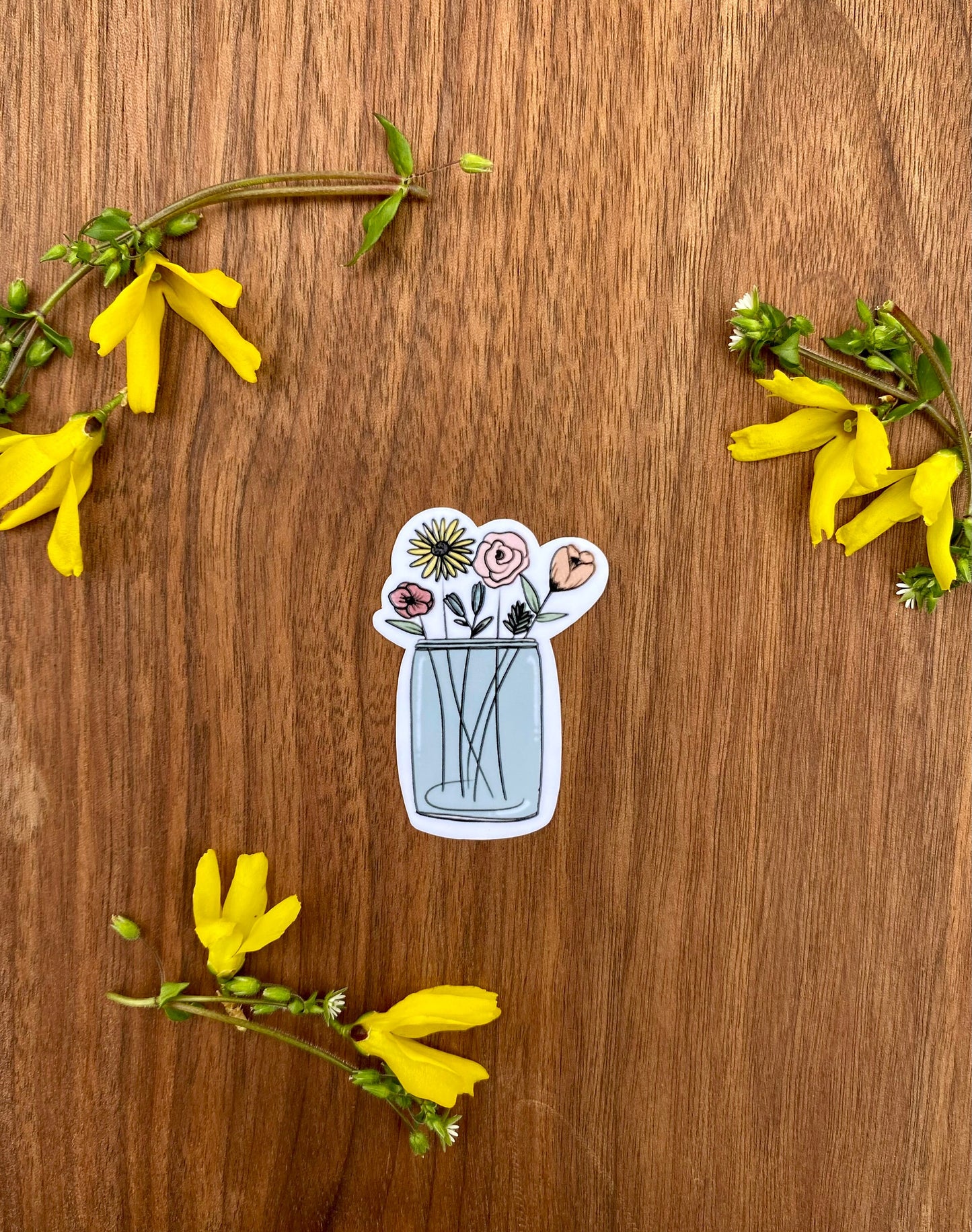 Minimal flower vase sticker | weatherproof die-cut stickers |  1x2”