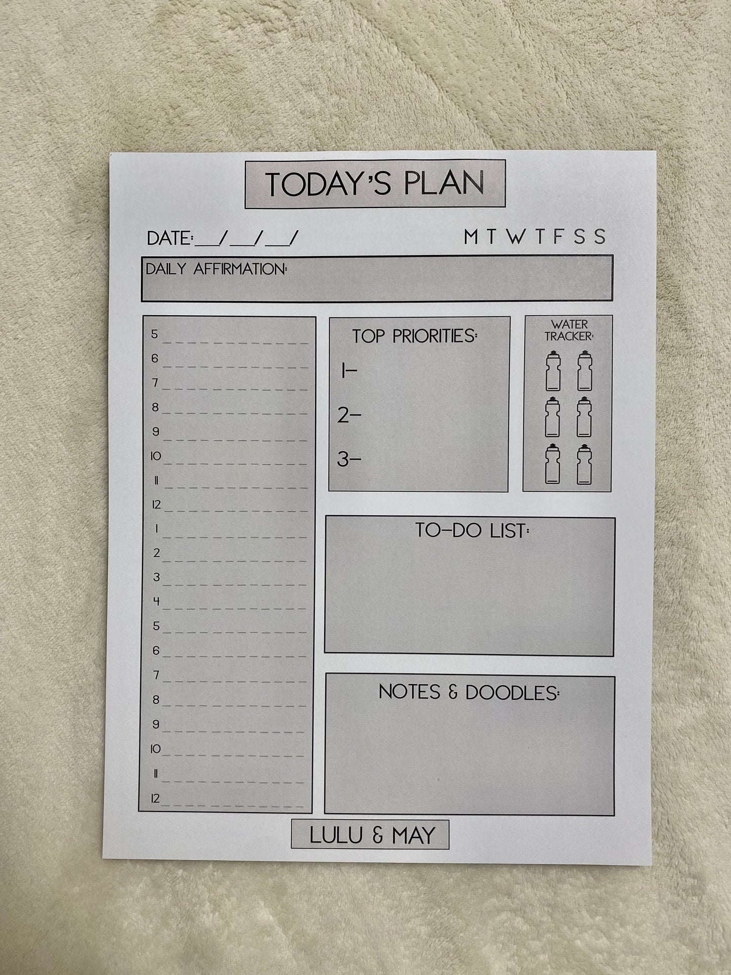 Productive Daily Planner Notepad | 50 Sheet Notepad Planner| 8.5 x 11" Daily Planner Notepad | Minimal Daily Planner Notepad | Lulu & May
