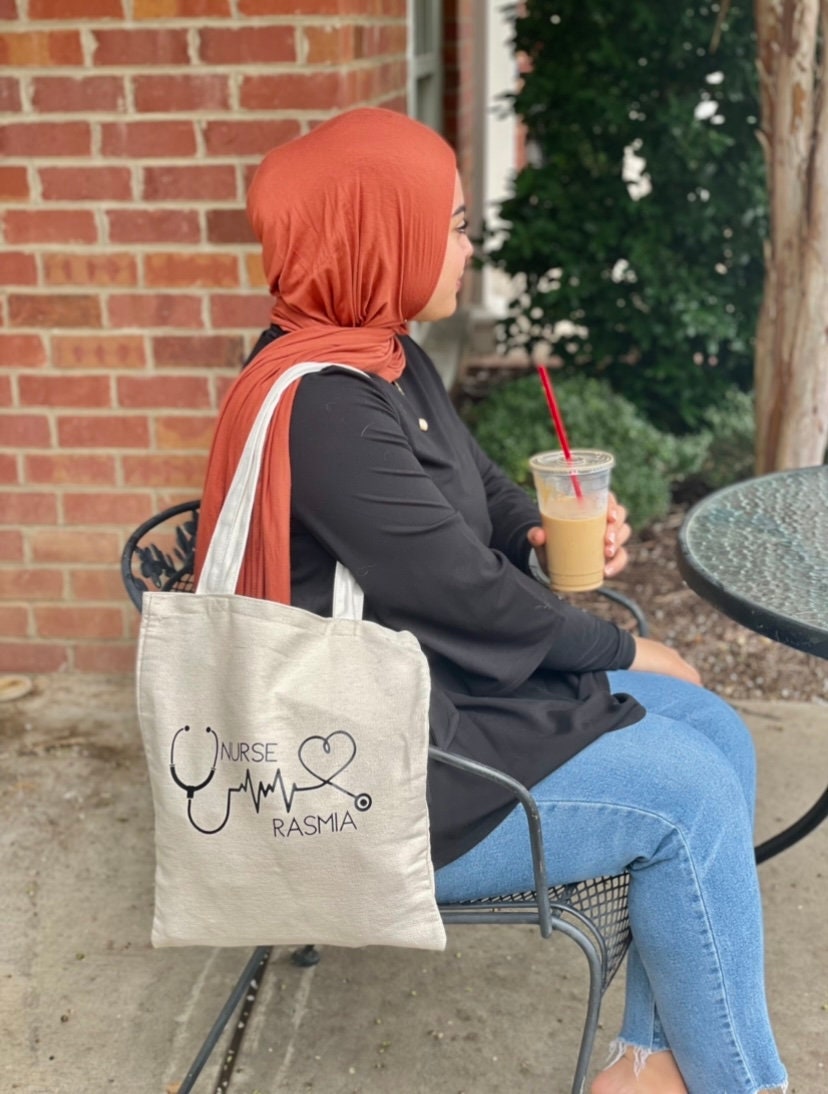 Custom Nurse Tote Bag | 13 x 15 Tote bag | Custom Name Nurse tote bags | future nurse tote bags | tote bag canvas