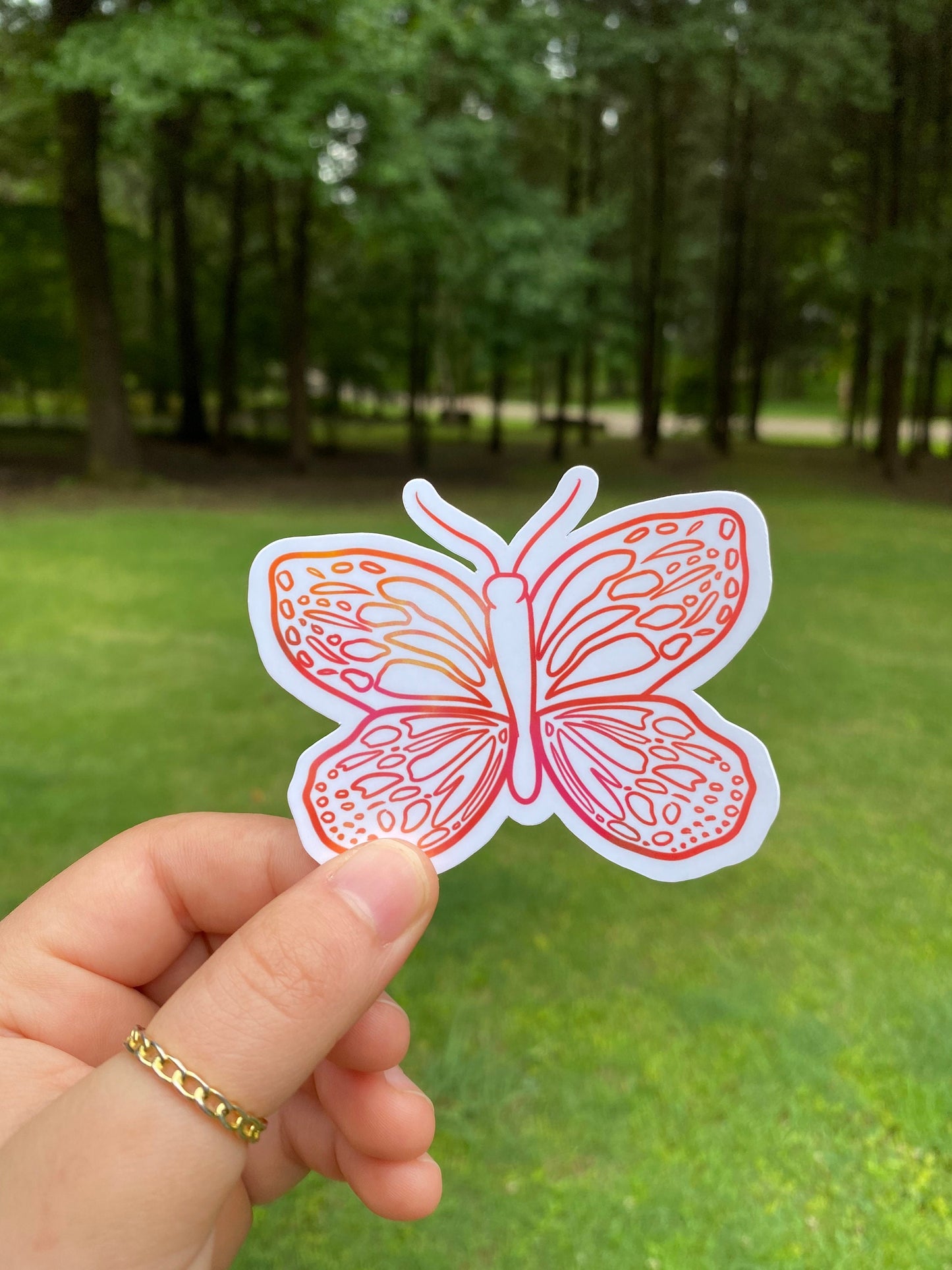 Colorful Butterfly sticker | Ombre Butterfly Sticker | weatherproof die-cut stickers |  2.5x3”