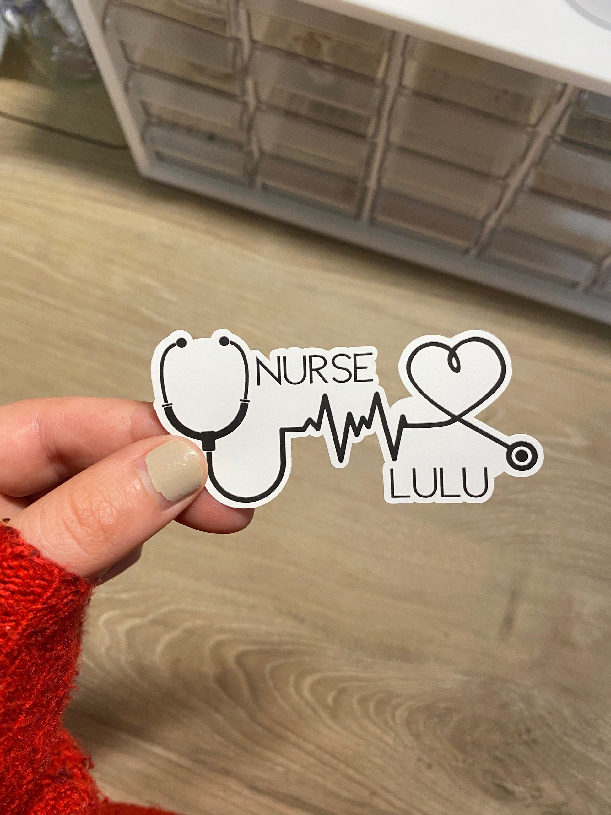 Custom Nurse Name Sticker, Nurse Custom Sticker