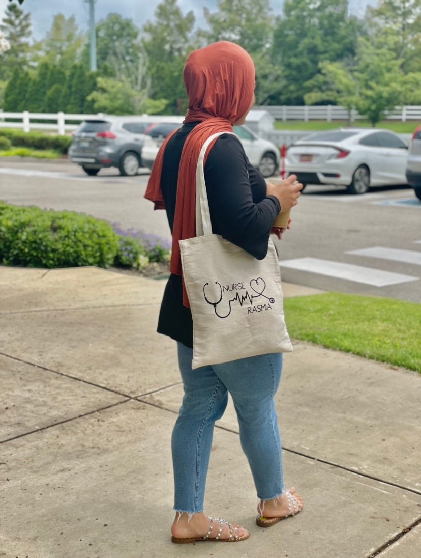 Custom Nurse Tote Bag | 13 x 15 Tote bag | Custom Name Nurse tote bags | future nurse tote bags | tote bag canvas