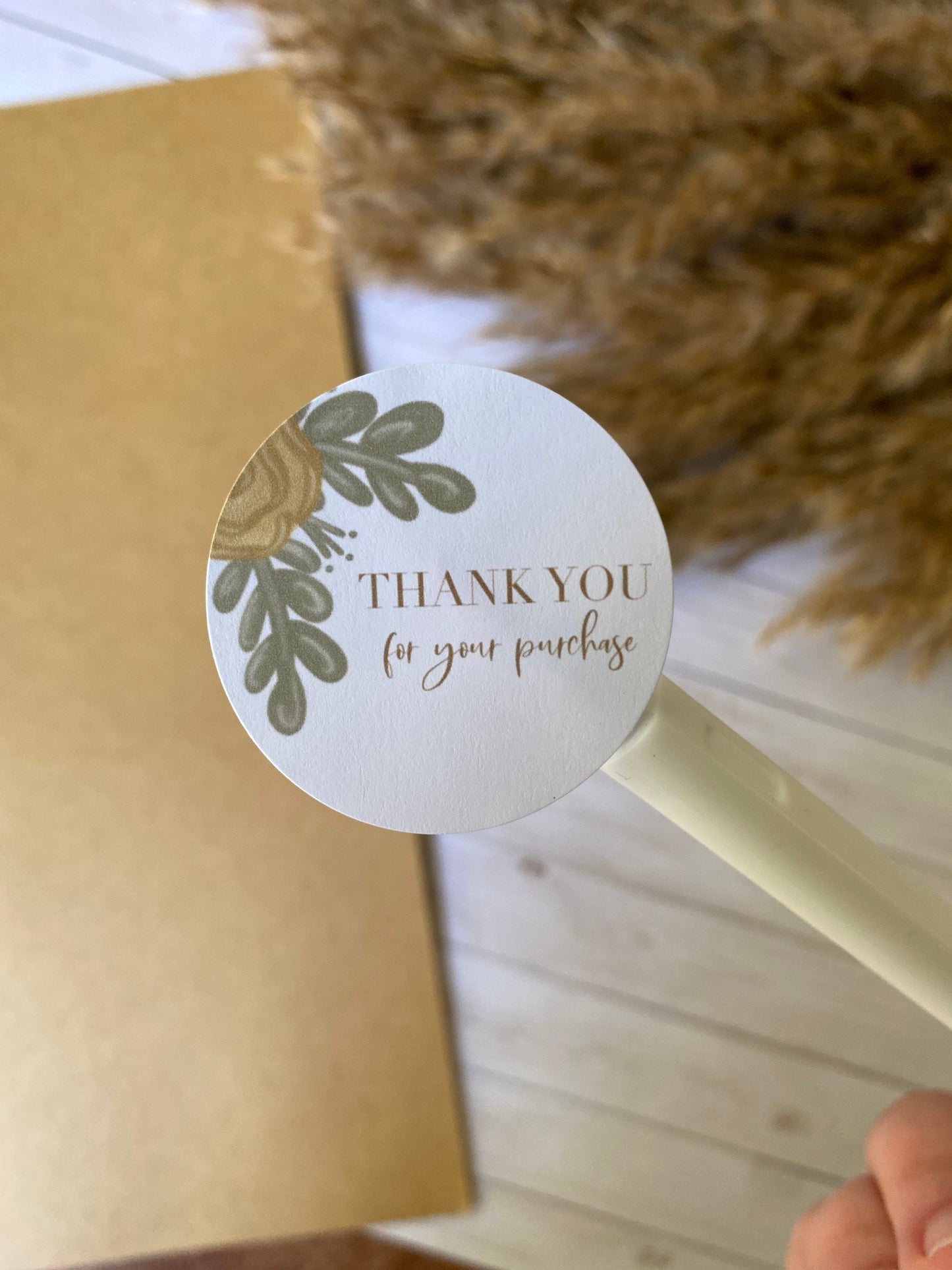 Thank You Packaging Stickers - 1.67" Thank You Stickers - Yellow Floral Thank You For Your Purchase Sticker - Small Business Packaging Stick