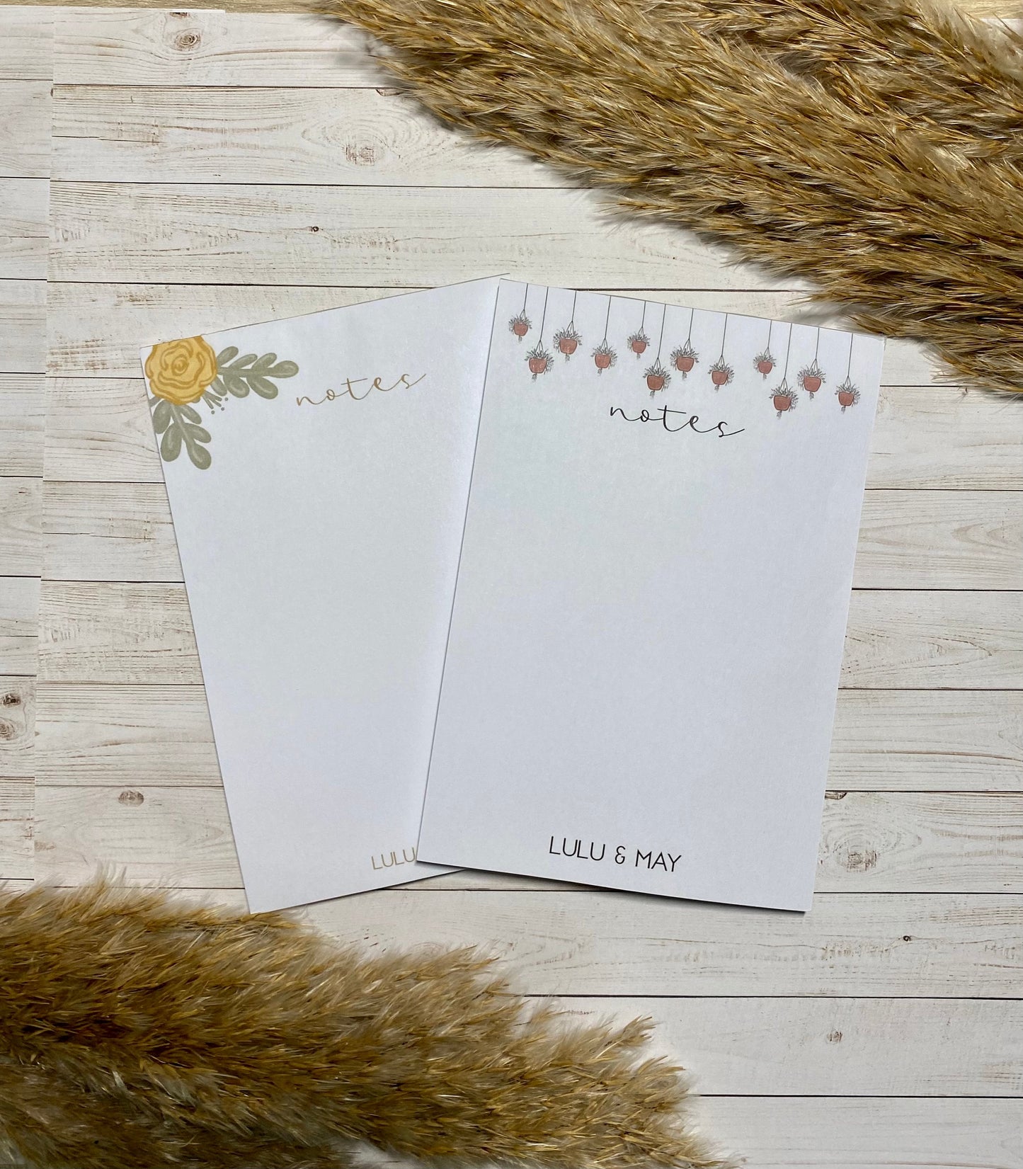 Hanging Plants Notepad | 50 Sheet Notepad Planner| 4 x 6" Notepad | Minimal Daily Planner Notepad | Lulu & May