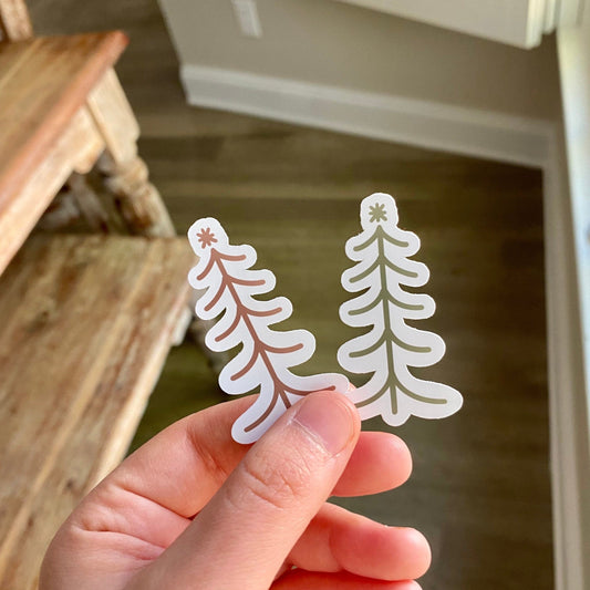 Christmas Tree Sticker | Minimal Christmas Tree Sticker | Christmas Stickers | 1 x 3”