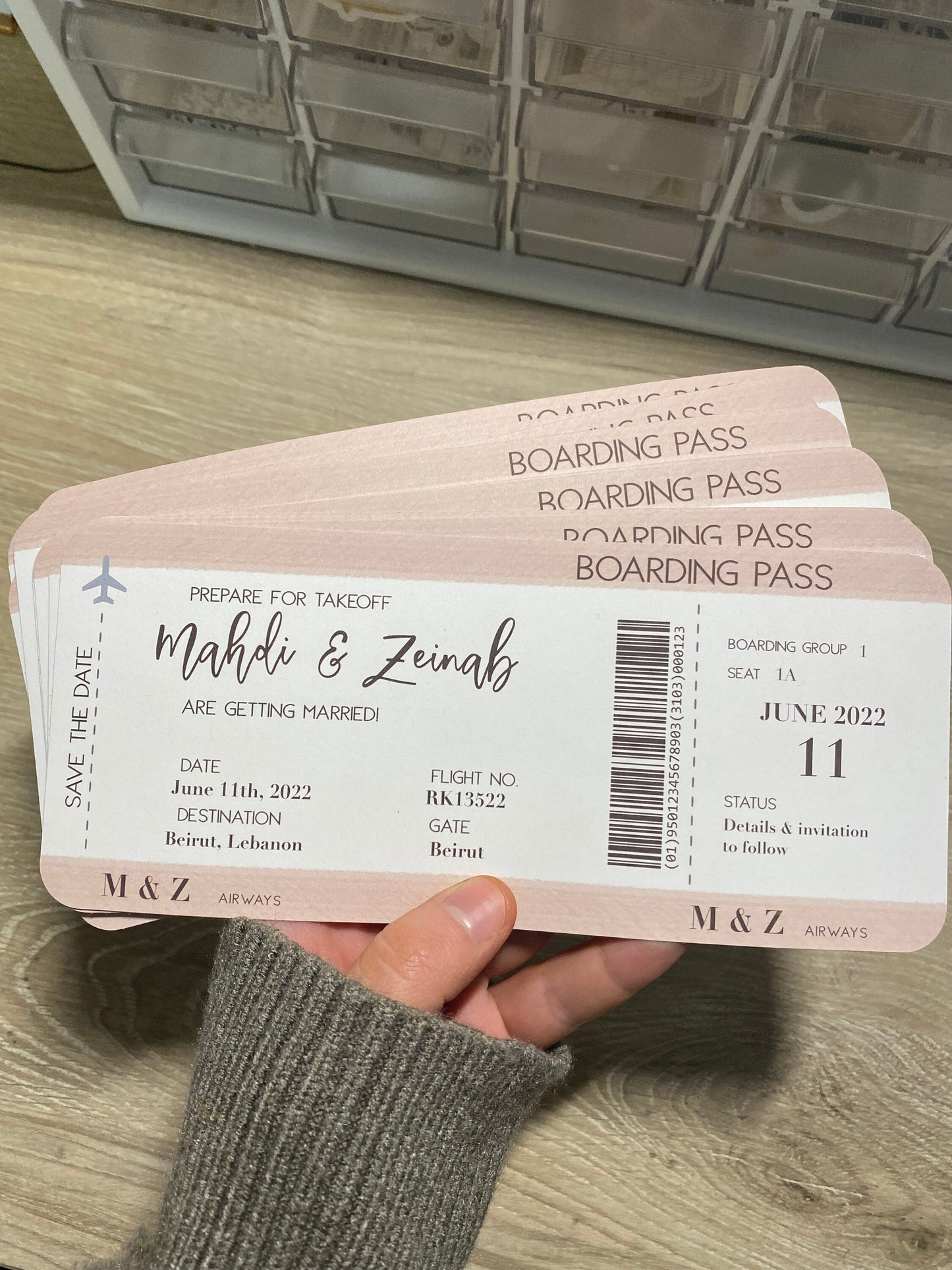 Digital Save the Date Boarding Pass DIGITAL FILE - Boarding Pass Wedding Invitations | Custom Destination wedding invitation